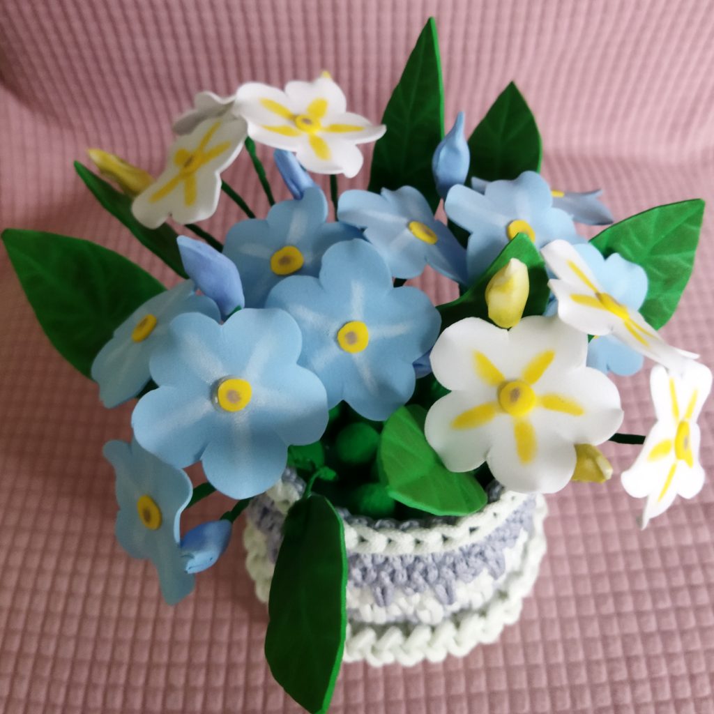 Цветочный горшок интерьерный «Незабудки»