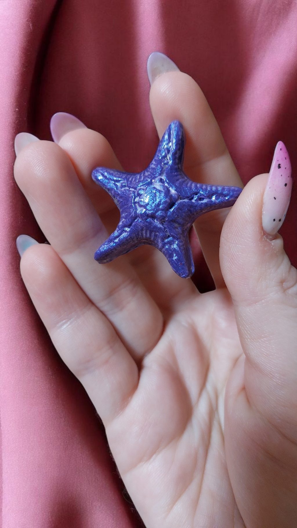 Ракушка брошь звезда фиолетовая