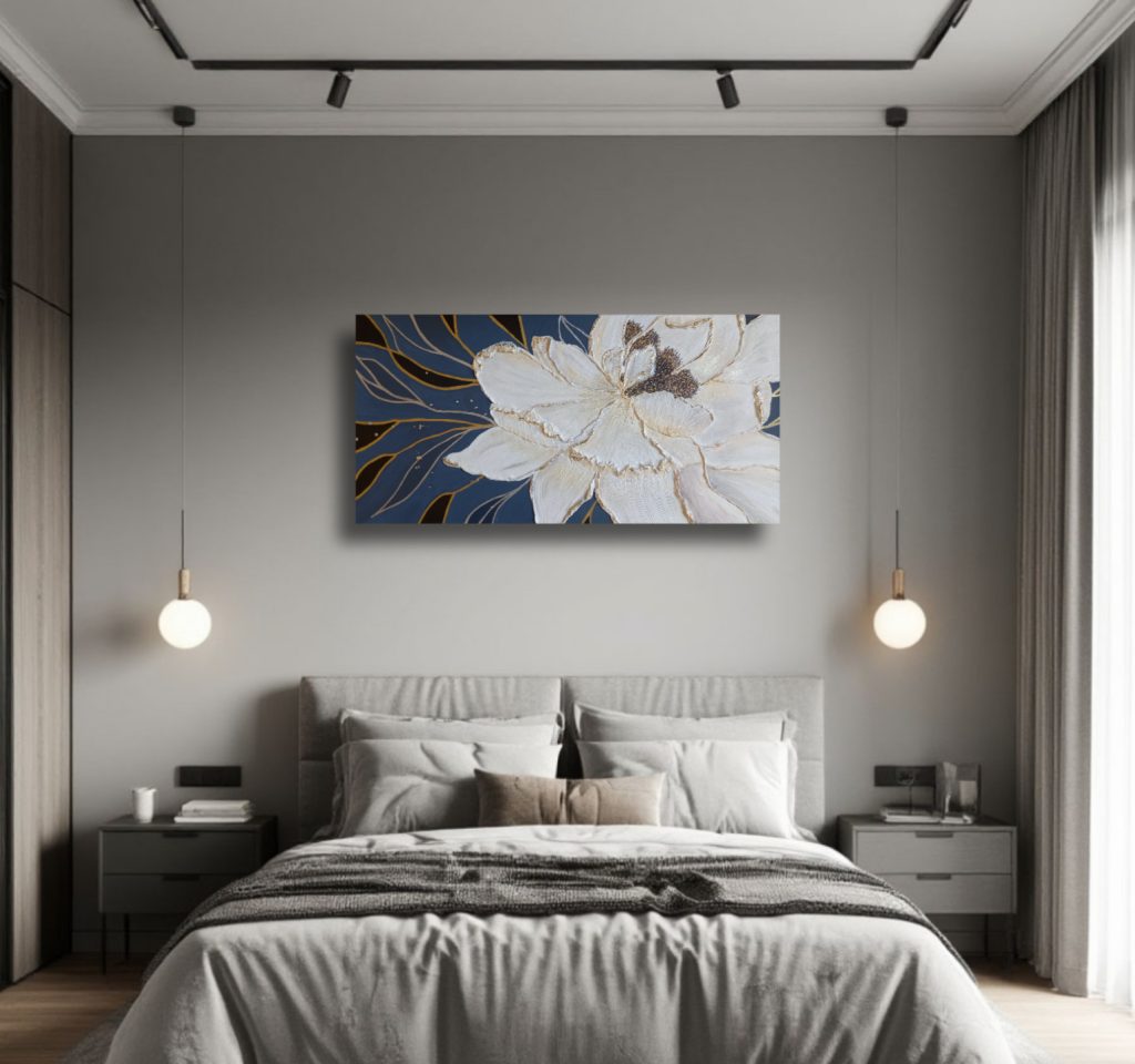 Текстурная картина Ветреный пион