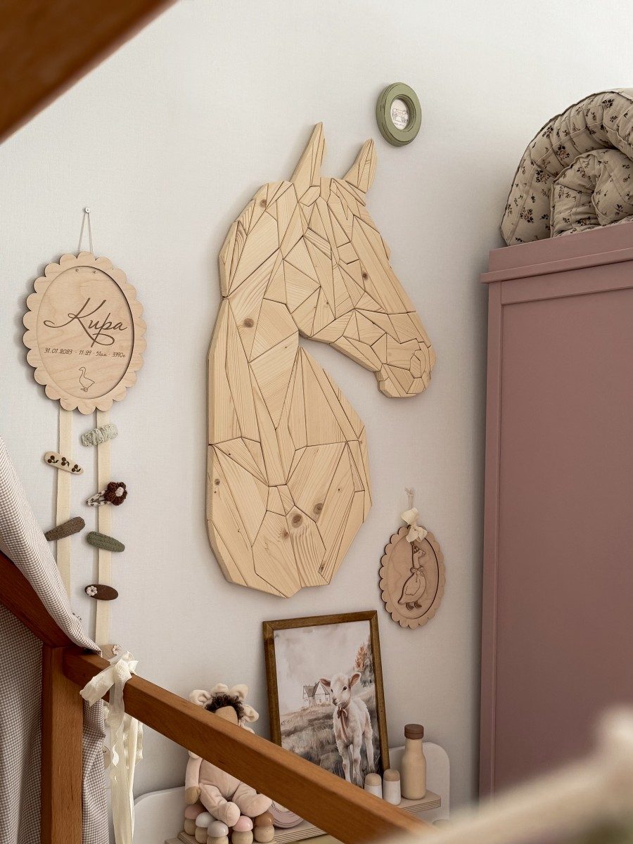 Панно Лошадь из дерева