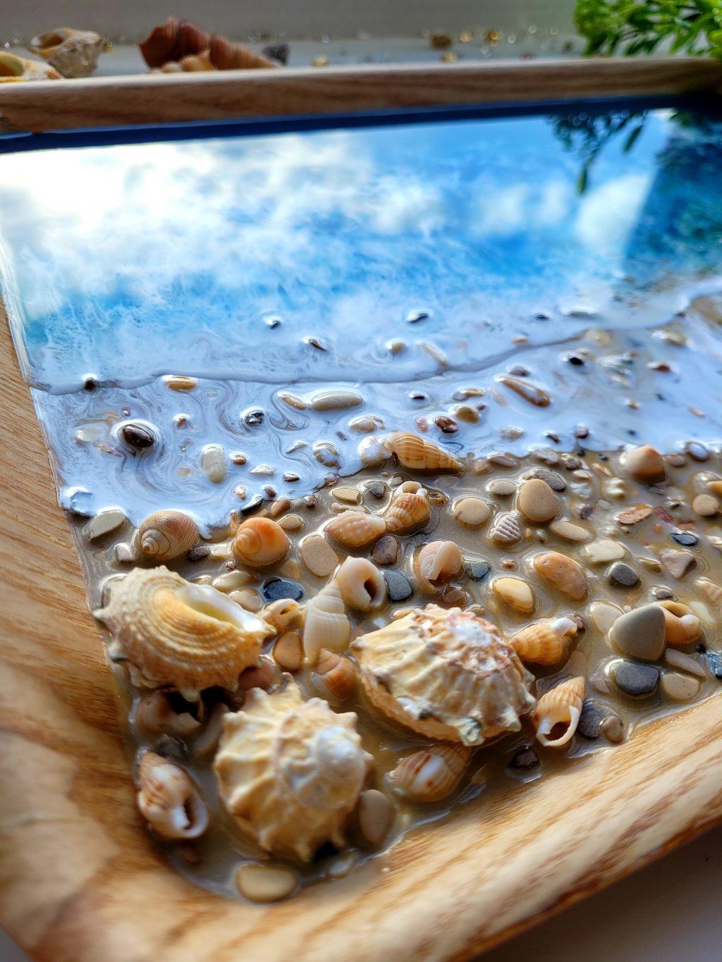 Поднос «Синее море» бамбук