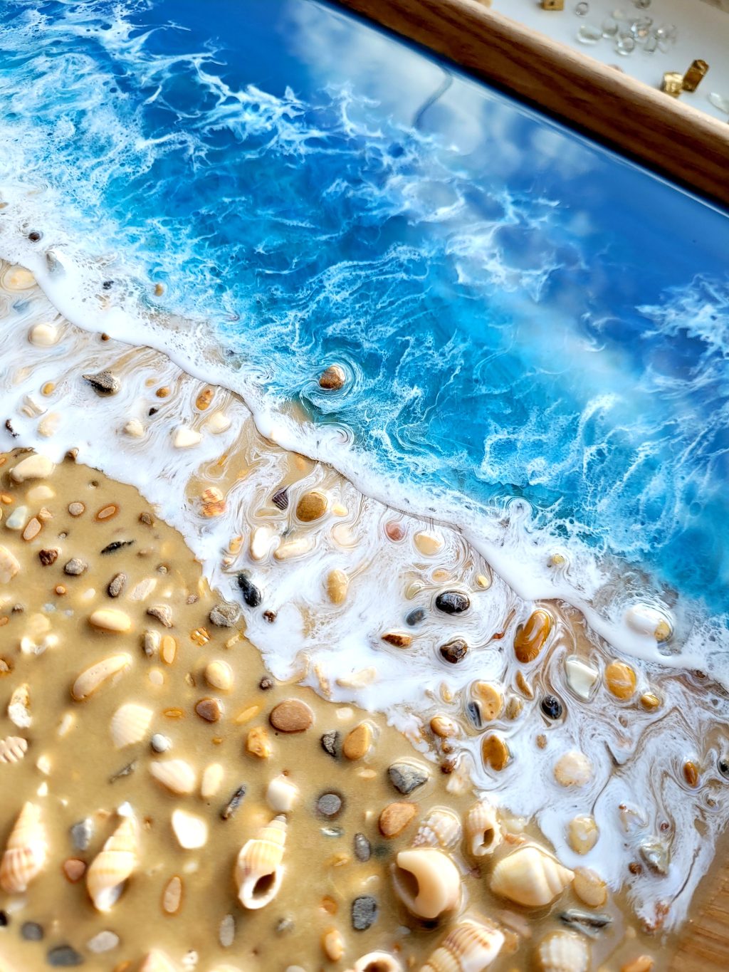 Поднос «Синее море» бамбук