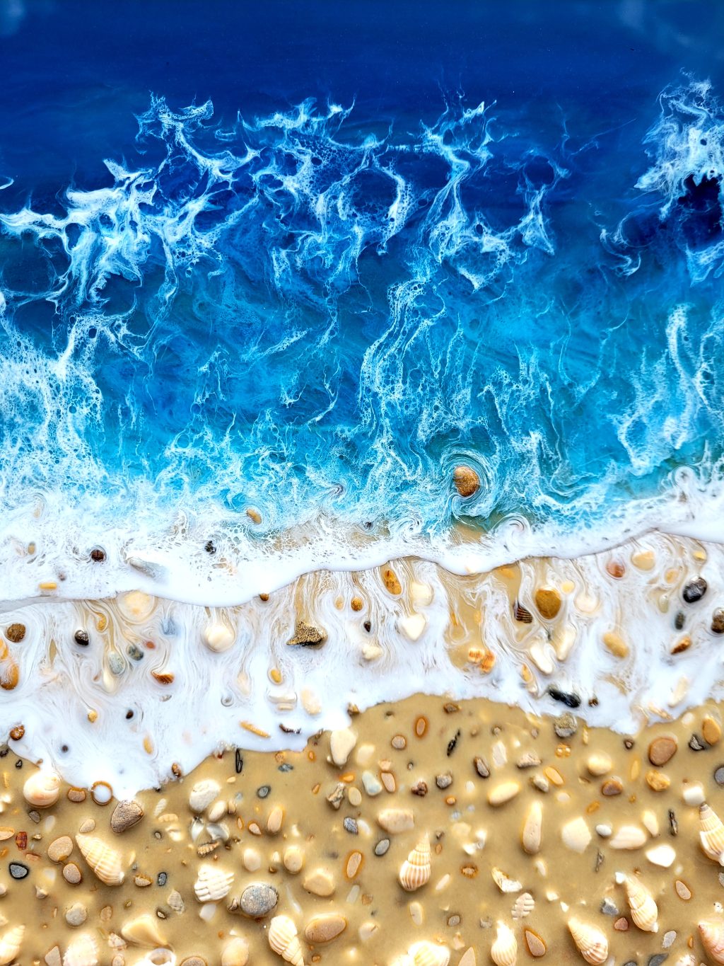 Поднос «Синее море» бамбук