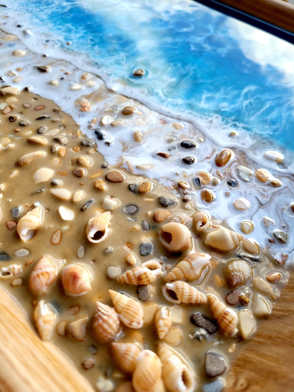 Поднос «Синее море» бамбук