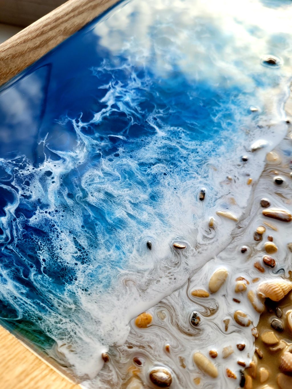 Поднос «Синее море» бамбук