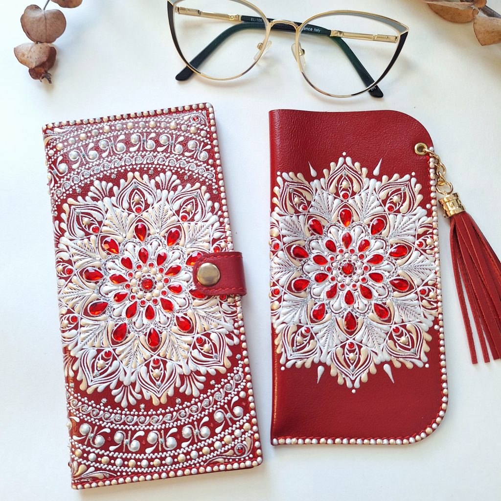 Набор: Кошелек и чехол для очков из натуральной кожи