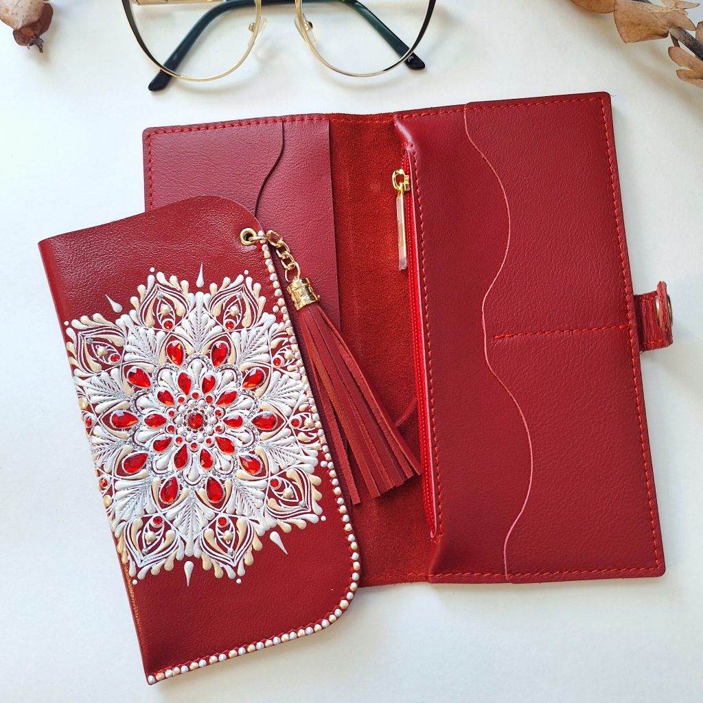 Набор: Кошелек и чехол для очков из натуральной кожи