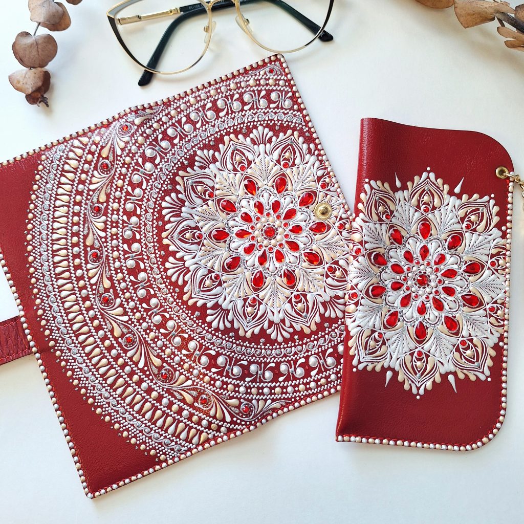 Набор: Кошелек и чехол для очков из натуральной кожи