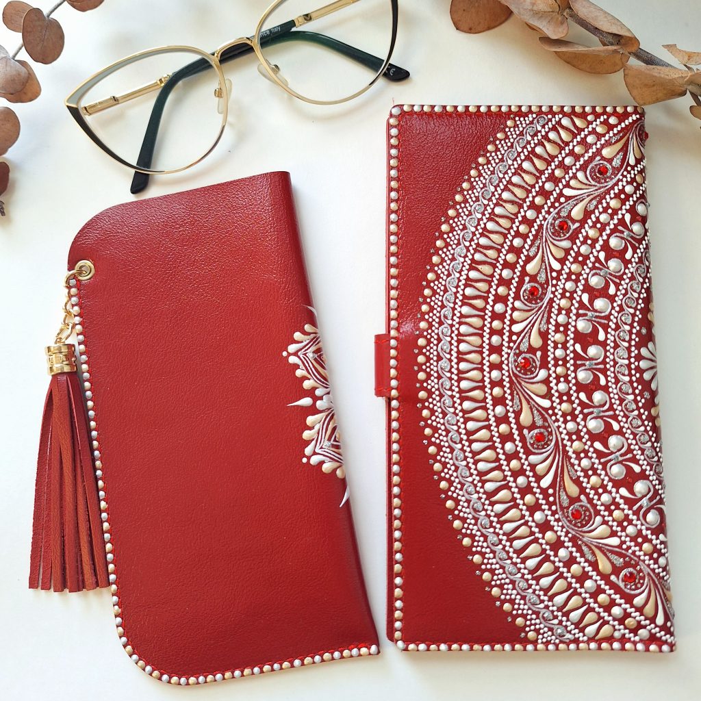 Набор: Кошелек и чехол для очков из натуральной кожи