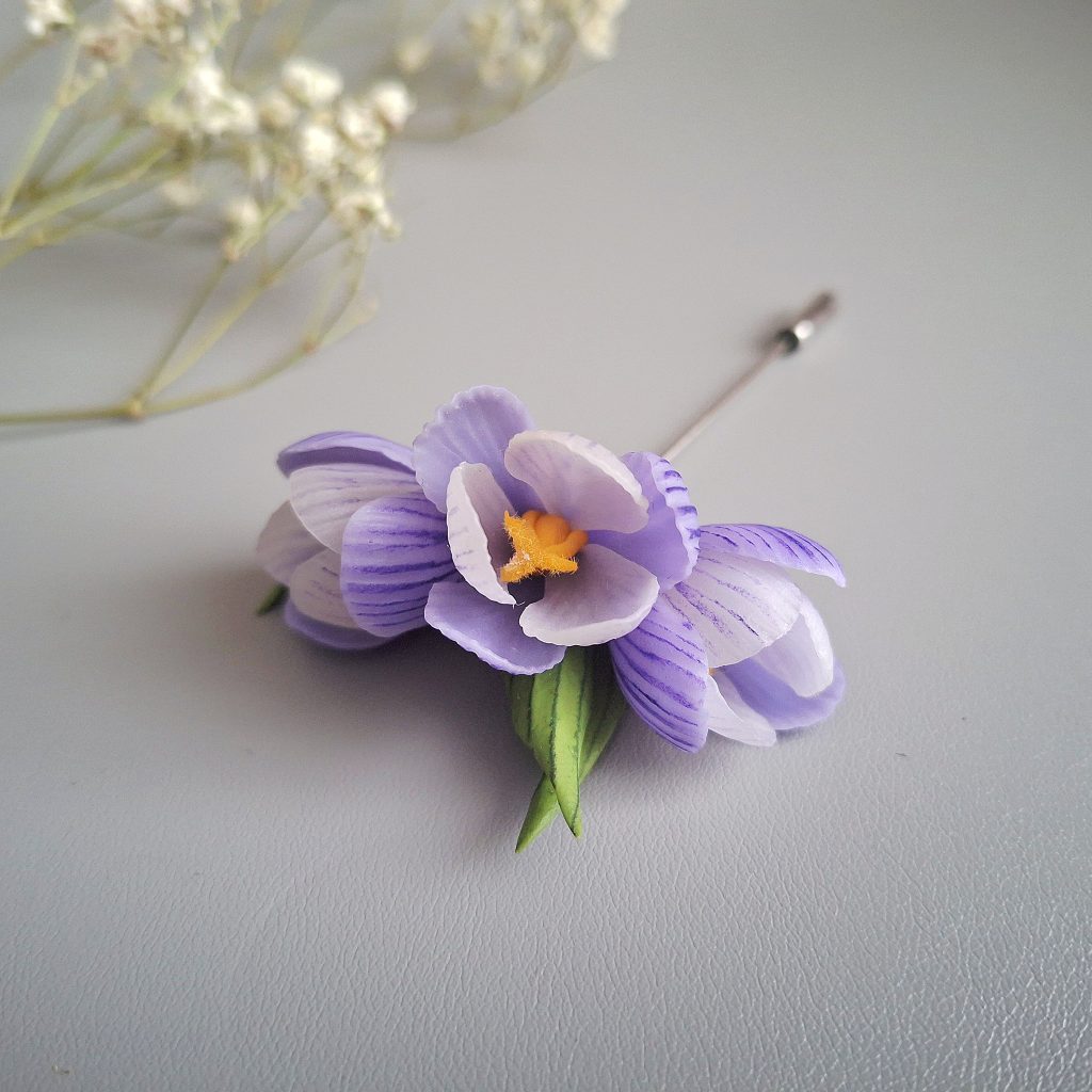 Брошь-игла Крокусы