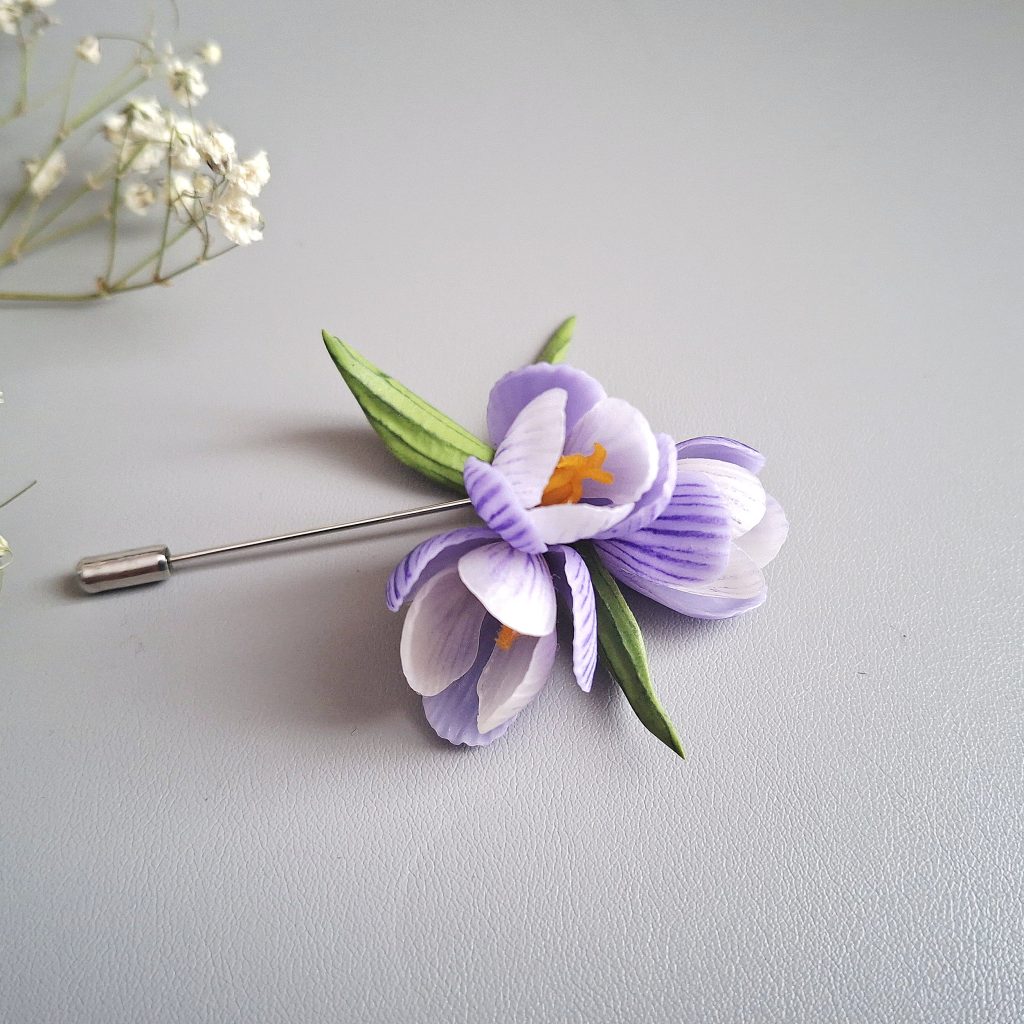 Брошь-игла Крокусы