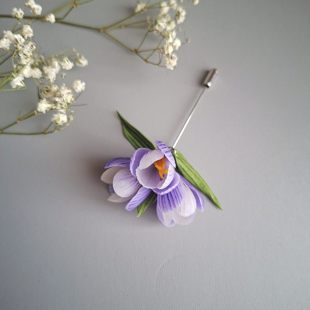 Брошь-игла Крокусы
