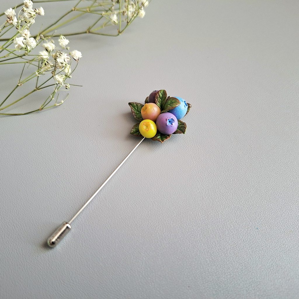 Брошь-игла Голубика