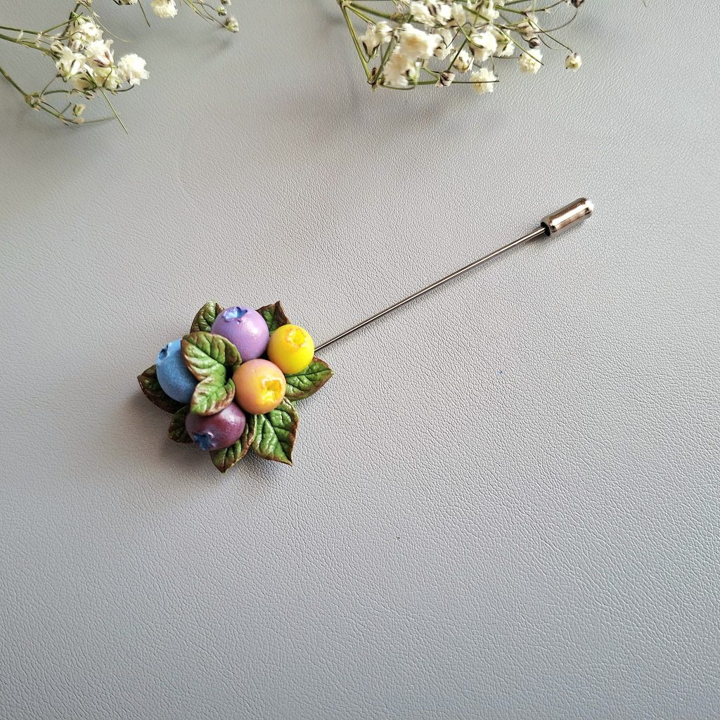 Брошь-игла Голубика