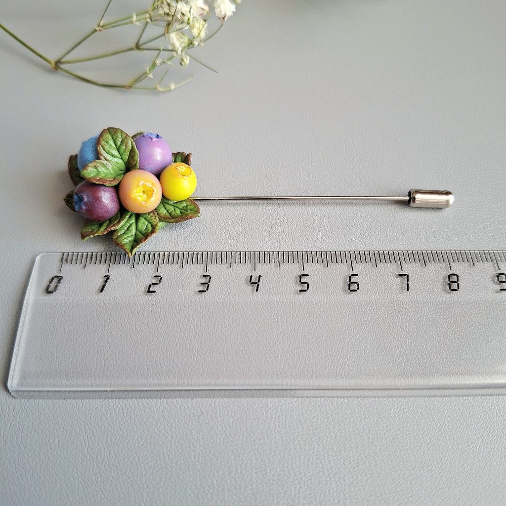 Брошь-игла Голубика