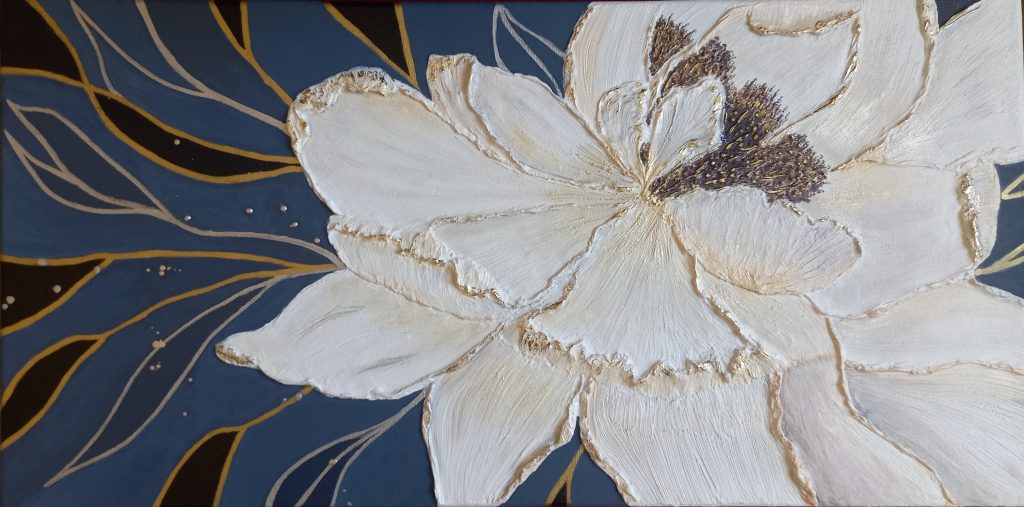 Текстурная картина Ветреный пион