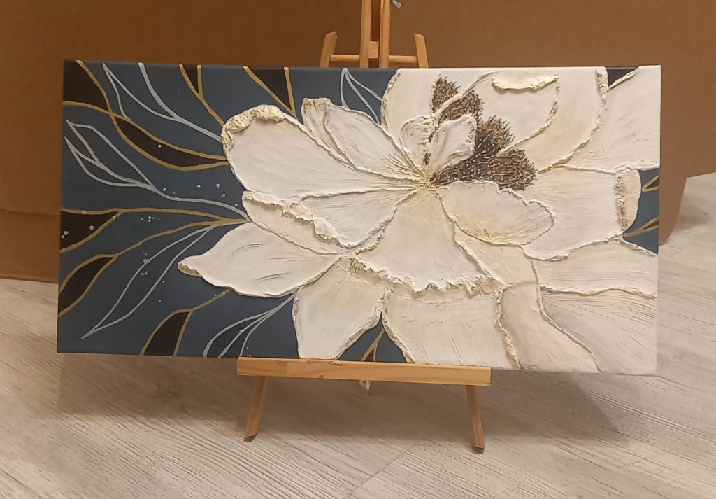 Текстурная картина Ветреный пион