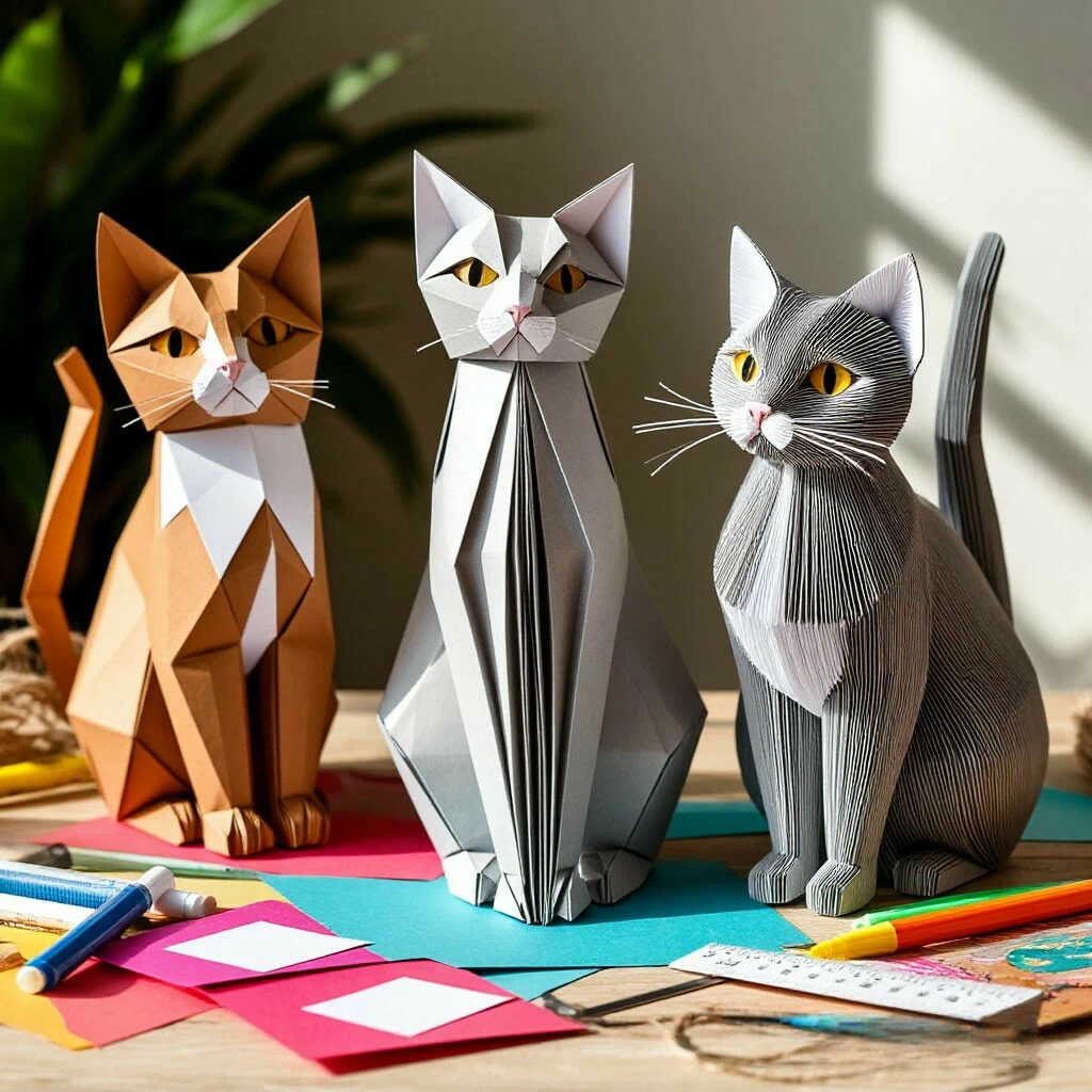 Как просто сделать кота из бумаги: 5 идей для творчества и подарков
