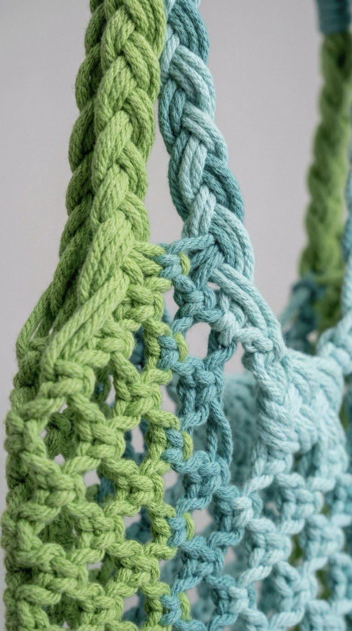Авоська макраме из хлопковой пряжи