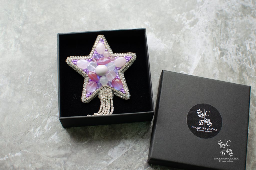 Брошь из бисера Звезда