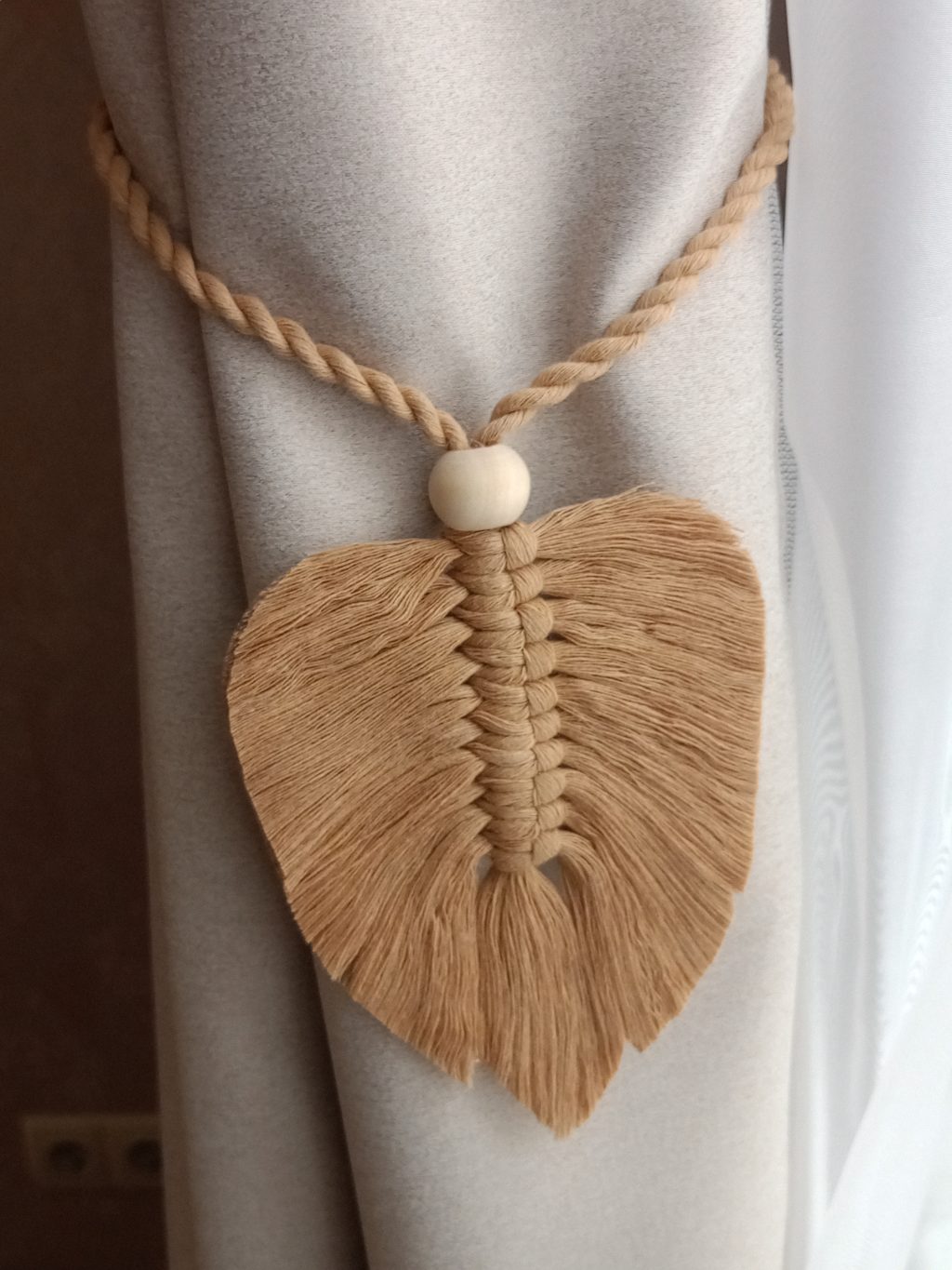 Подхват для штор макраме 2 шт Листья