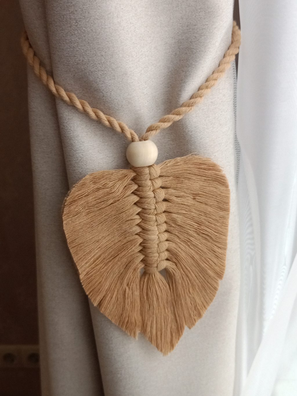 Подхват для штор макраме 2 шт Листья