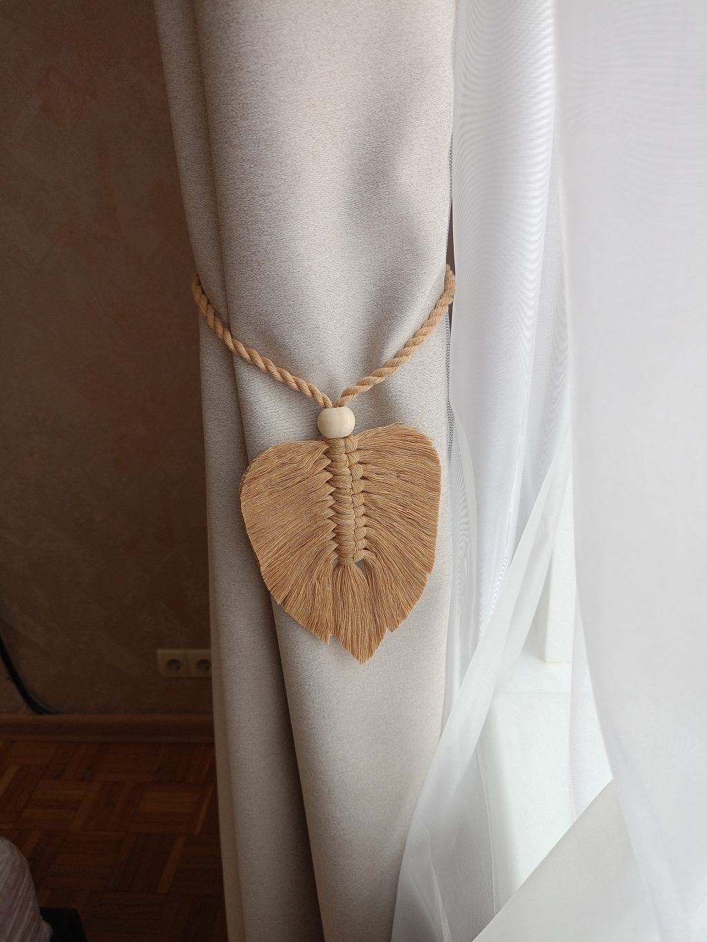 Подхват для штор макраме 2 шт Листья