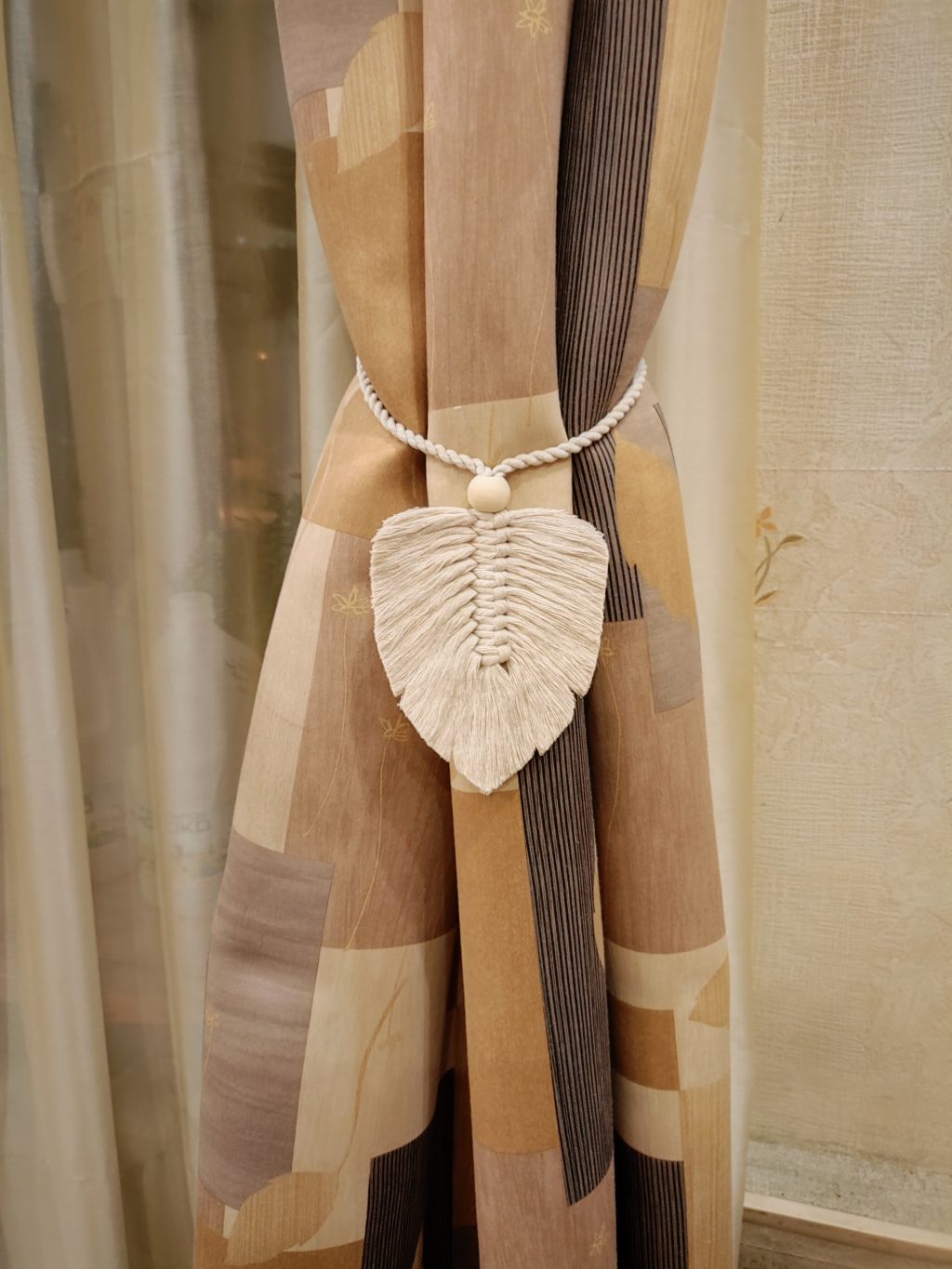 Подхват для штор макраме 2 шт Листья