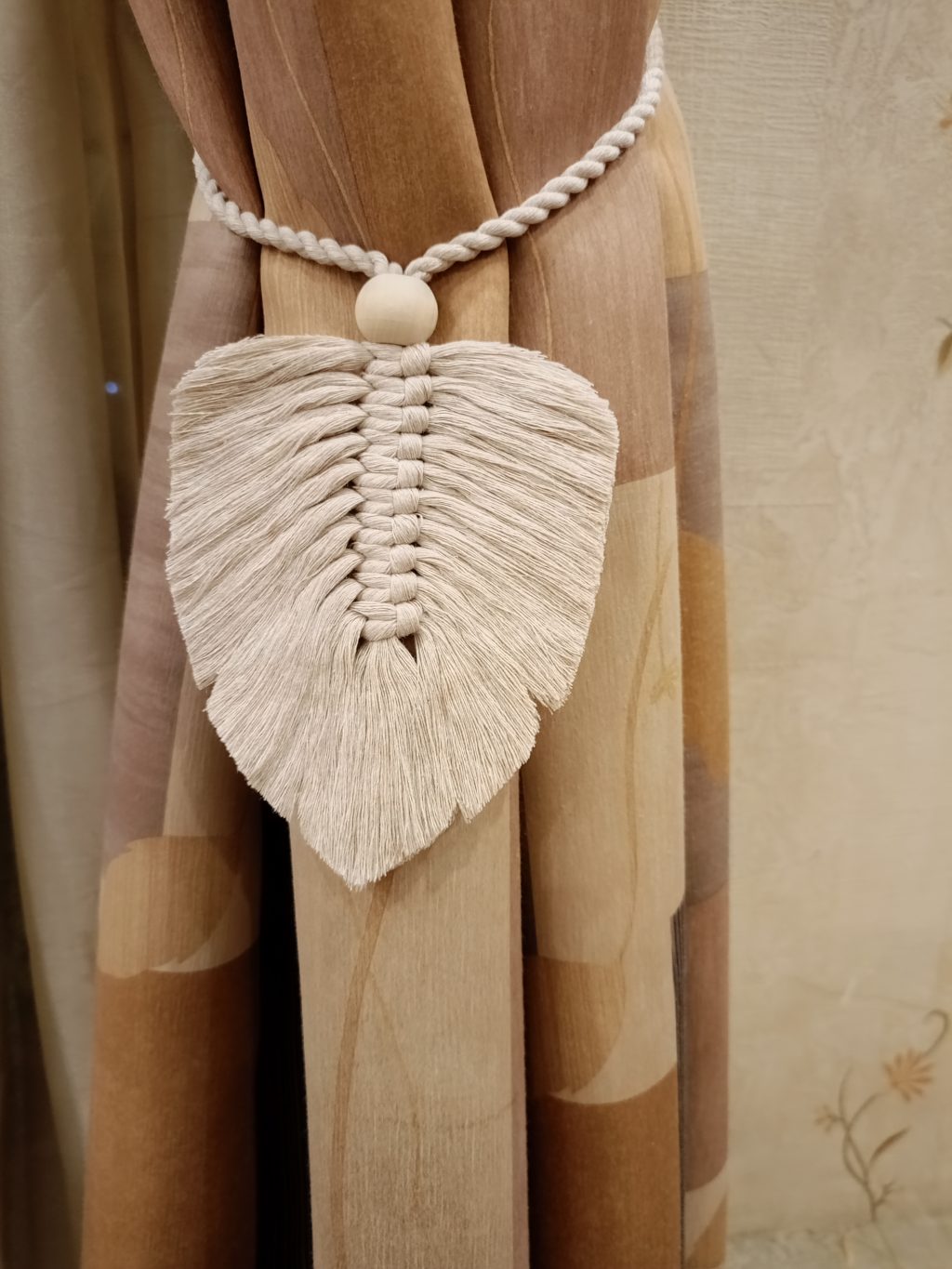 Подхват для штор макраме 2 шт Листья