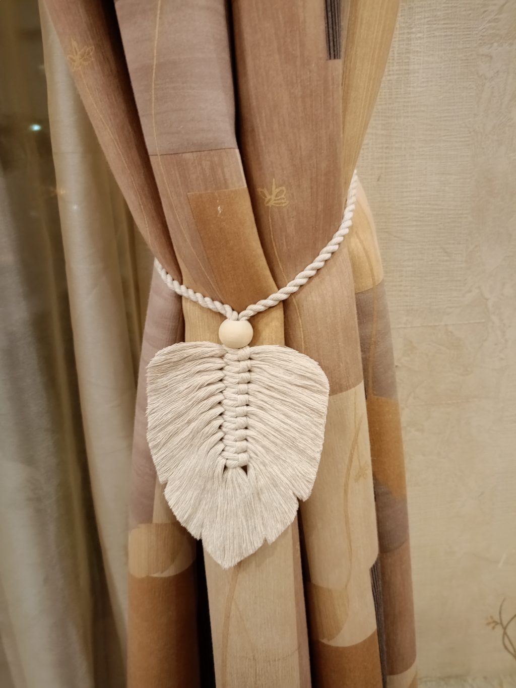 Подхват для штор макраме 2 шт Листья