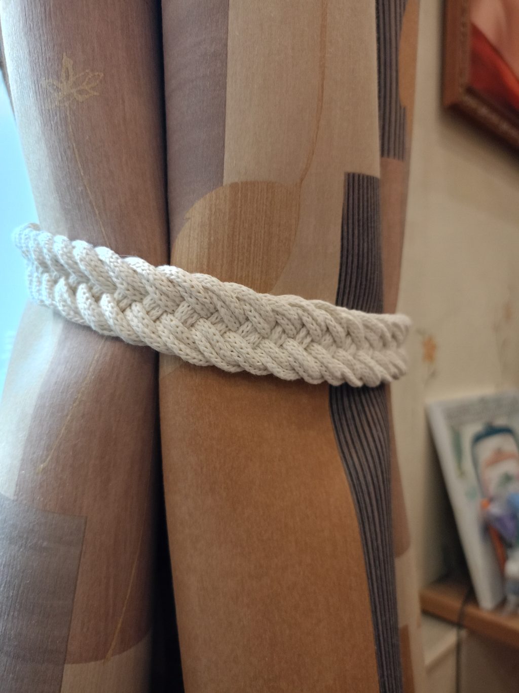 Подхват для штор макраме 2 шт Косы белый