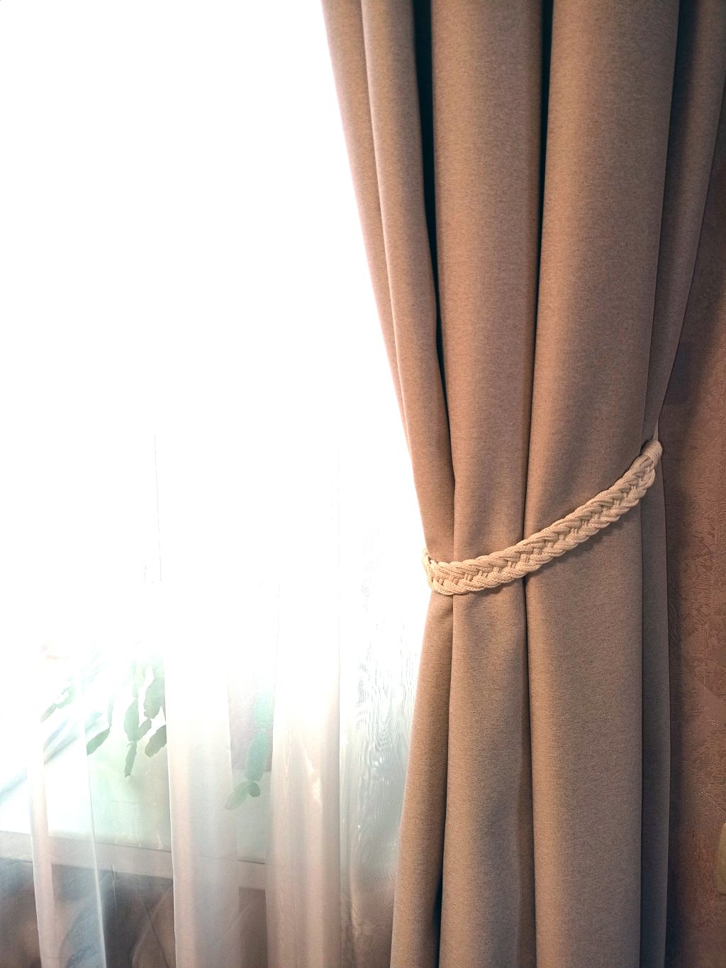 Подхват для штор макраме 2 шт Косы белый