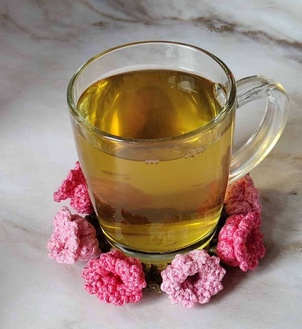 Подставка под кружку с цветами