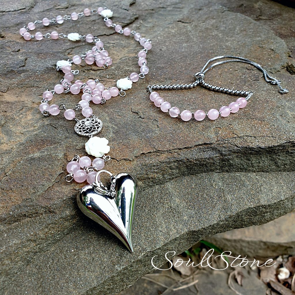 Браслет из розового кварца с регулировкой размера