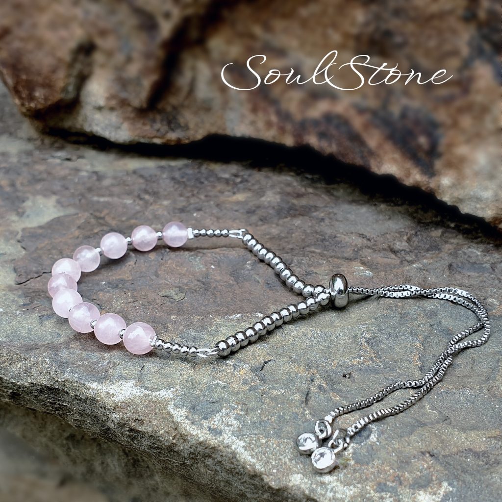 Браслет из розового кварца с регулировкой размера