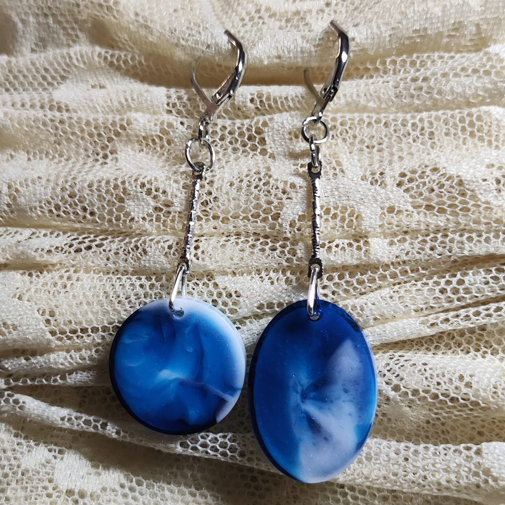 Серьги Ювелирная смола «Море»