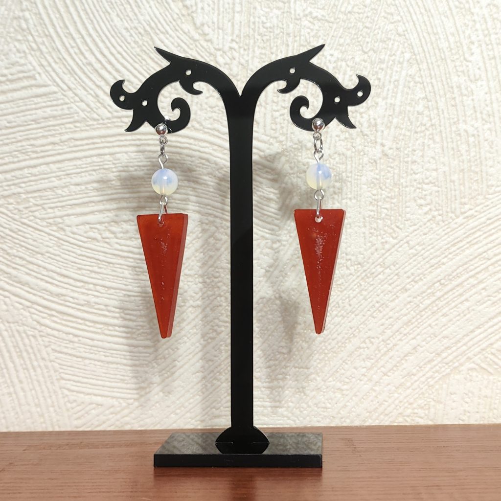 Серьги Ювелирная смола + акрил «Персик»