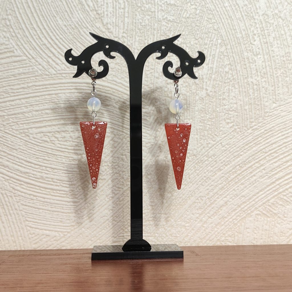 Серьги Ювелирная смола + акрил «Персик»