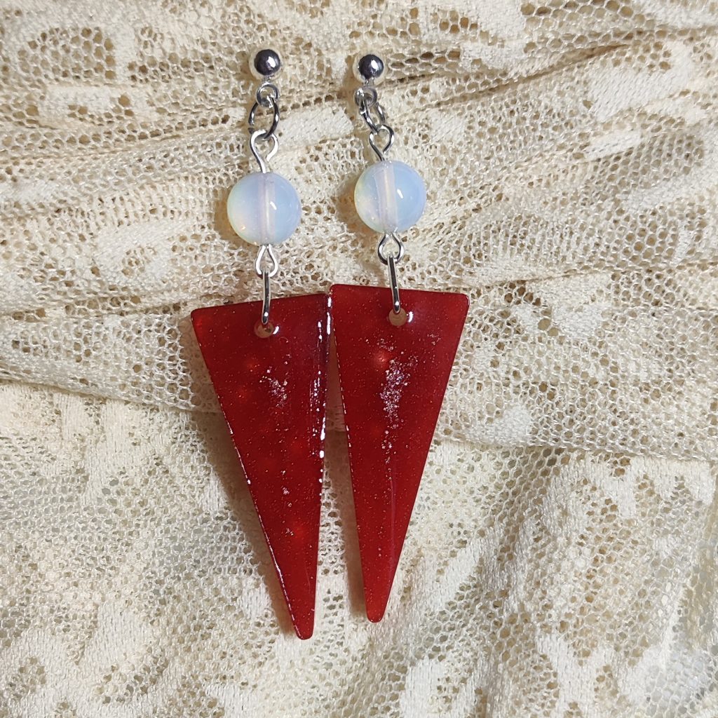 Серьги Ювелирная смола + акрил «Персик»