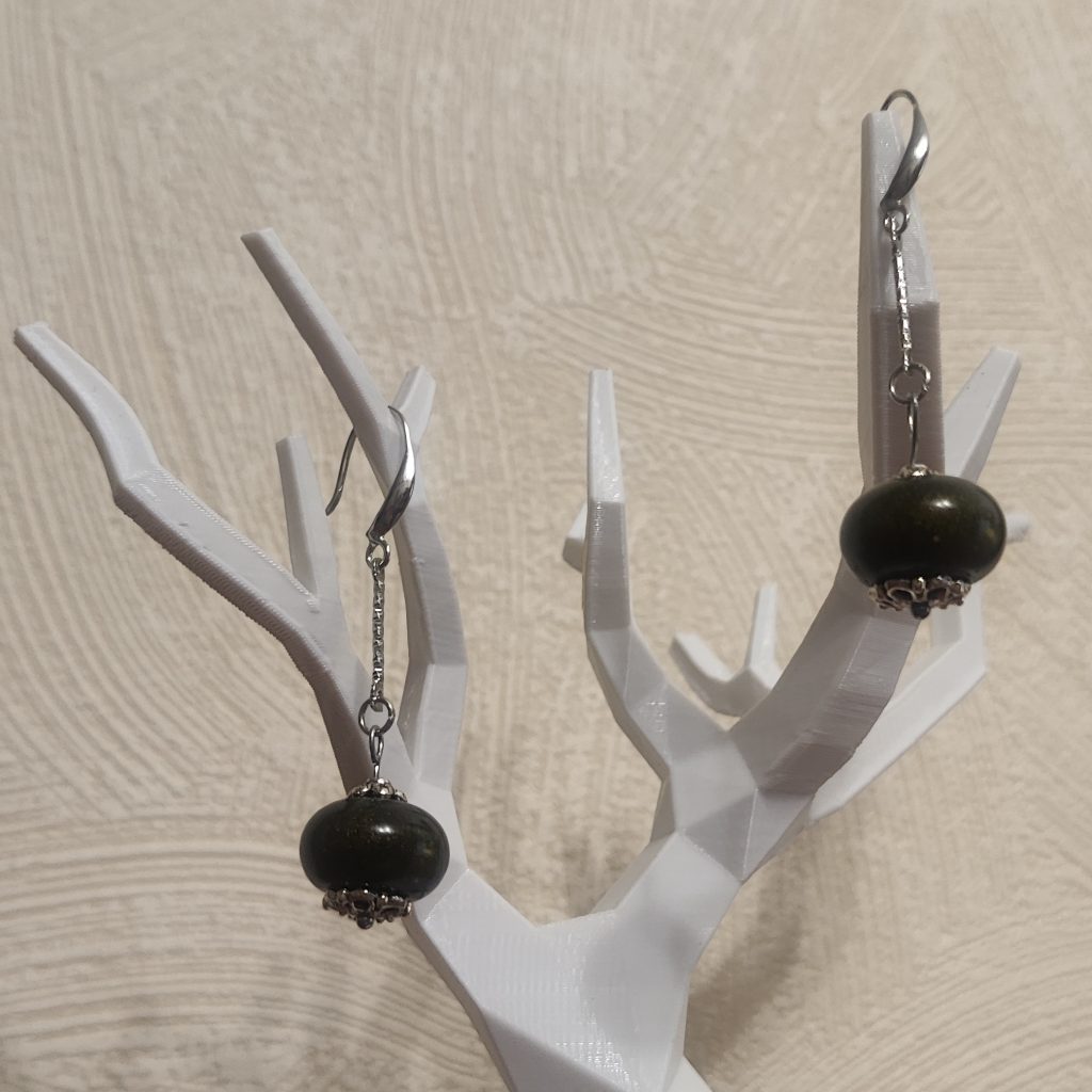 Серьги Ювелирная смола «Оливковые сфероиды»