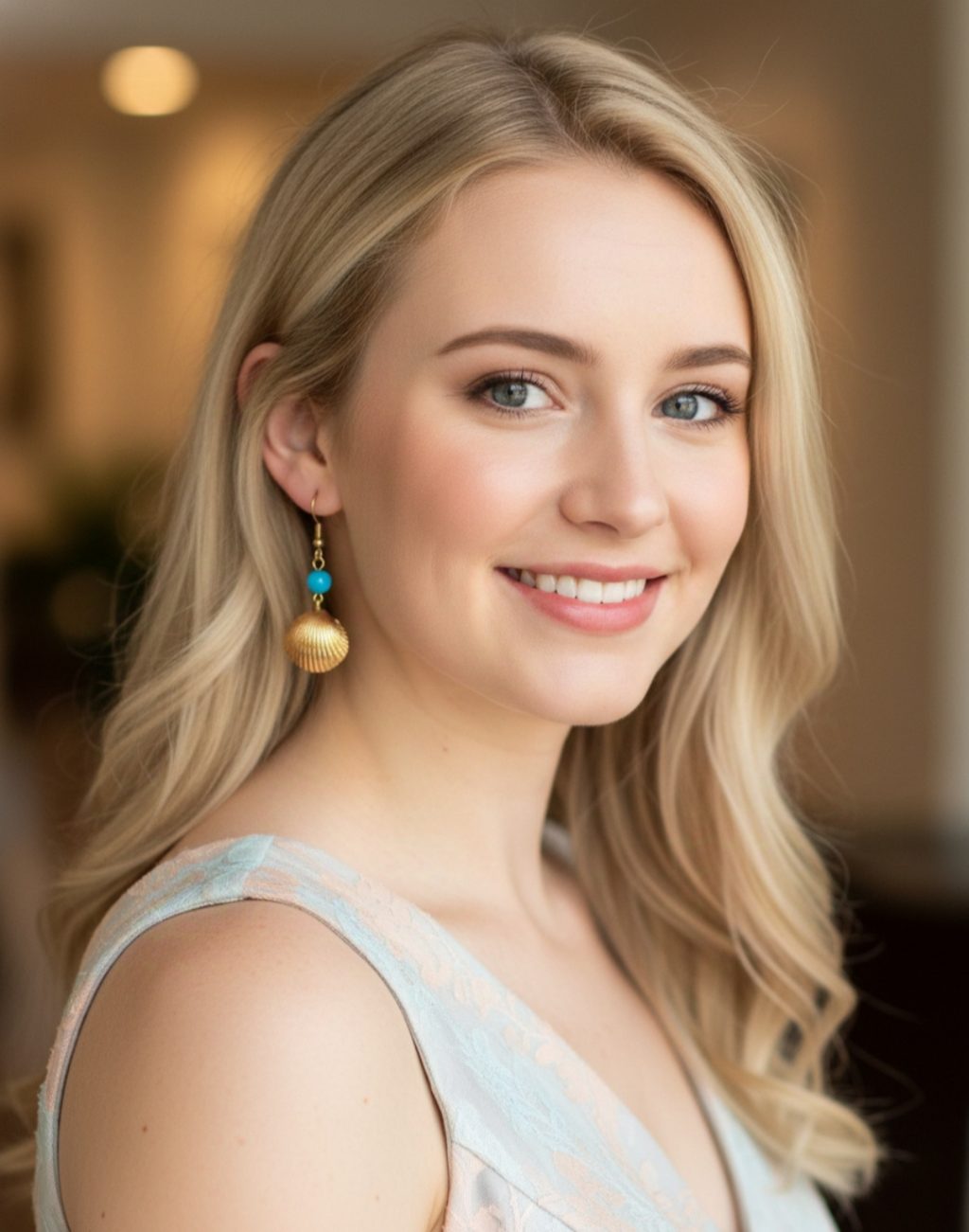 серьги Голубой агат