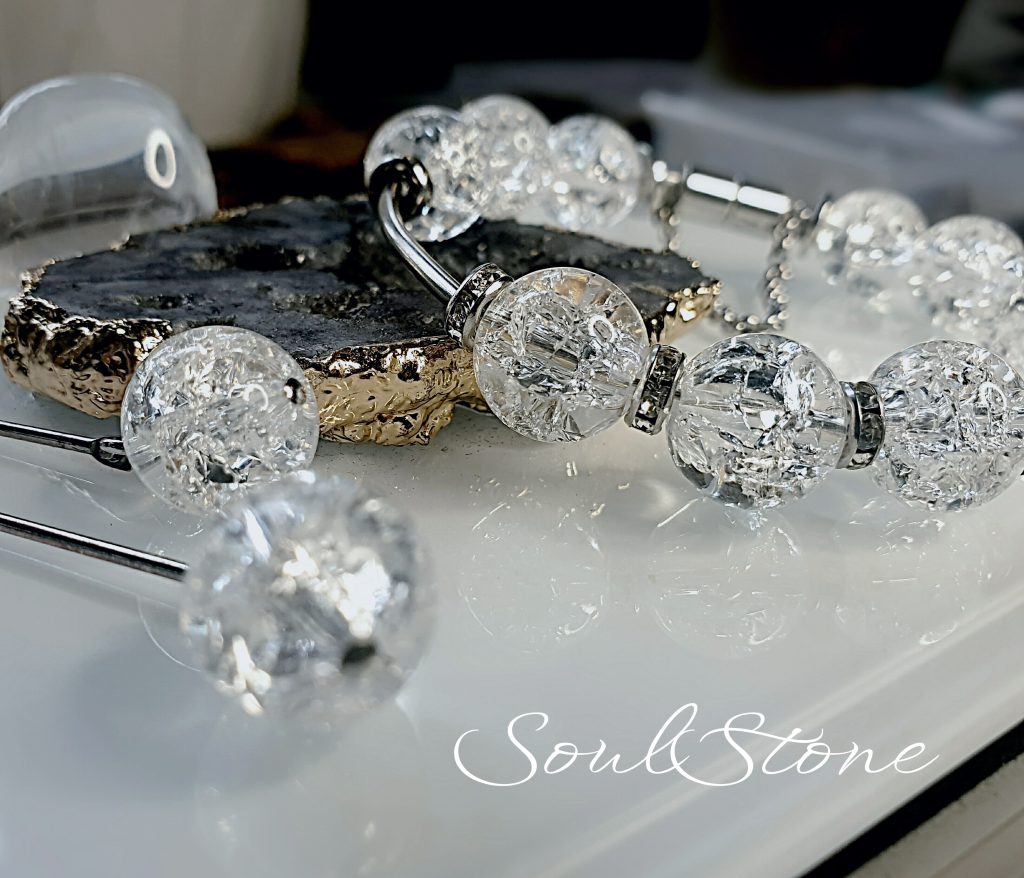 Серьги из горного хрусталя кракле