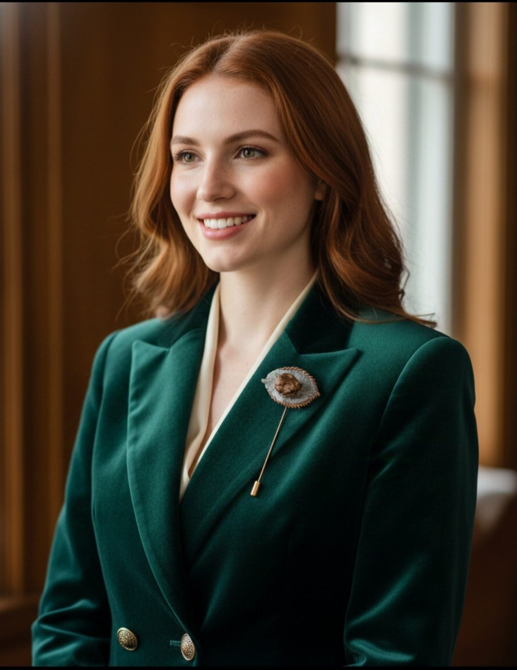 Бутон розы брошь