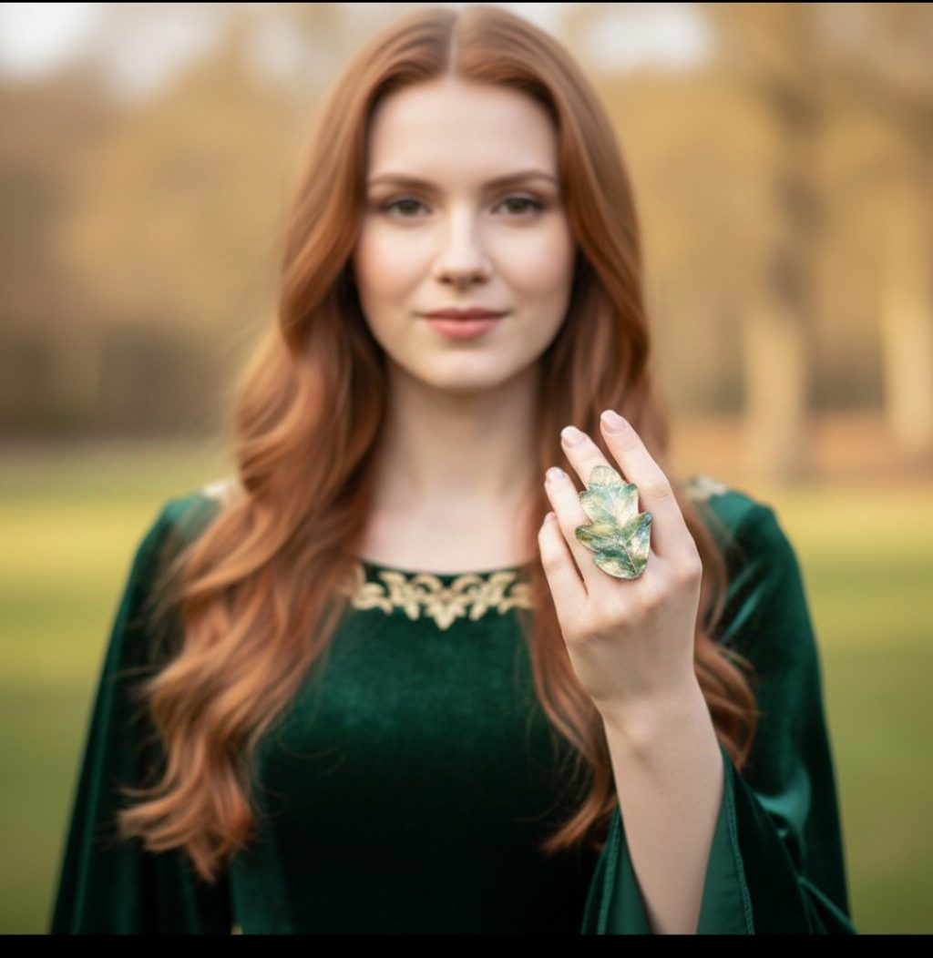 Дубовый листик кольцо