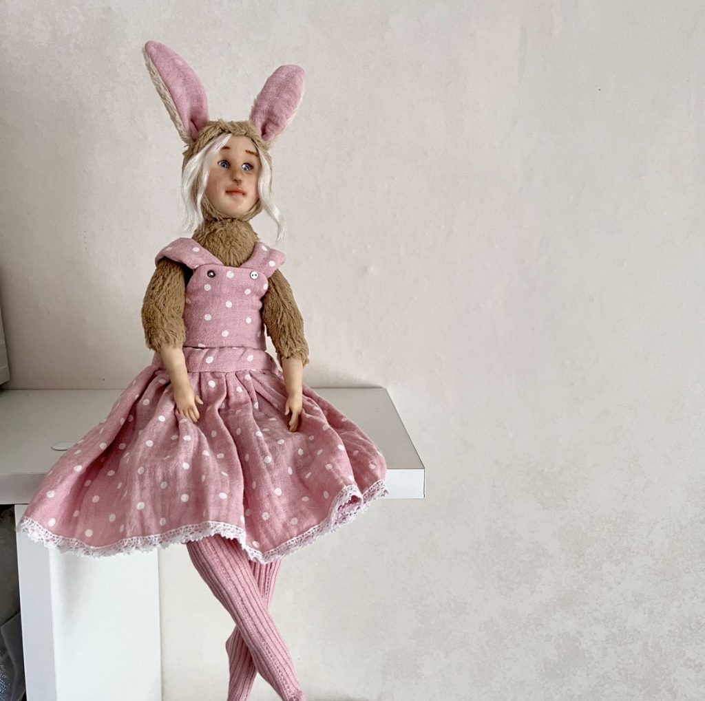 Авторская интерьерная игрушка Зайка тедди-долл