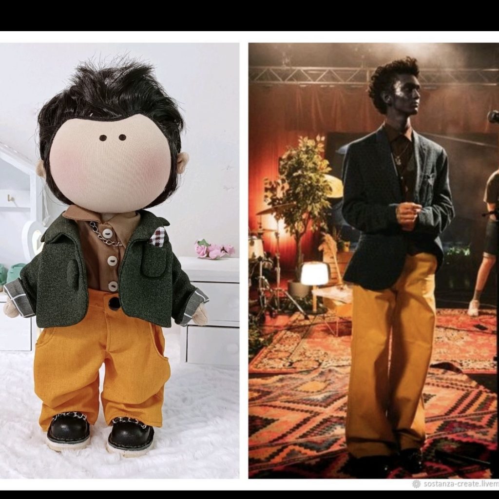 Портретная текстильная кукла по фотографии