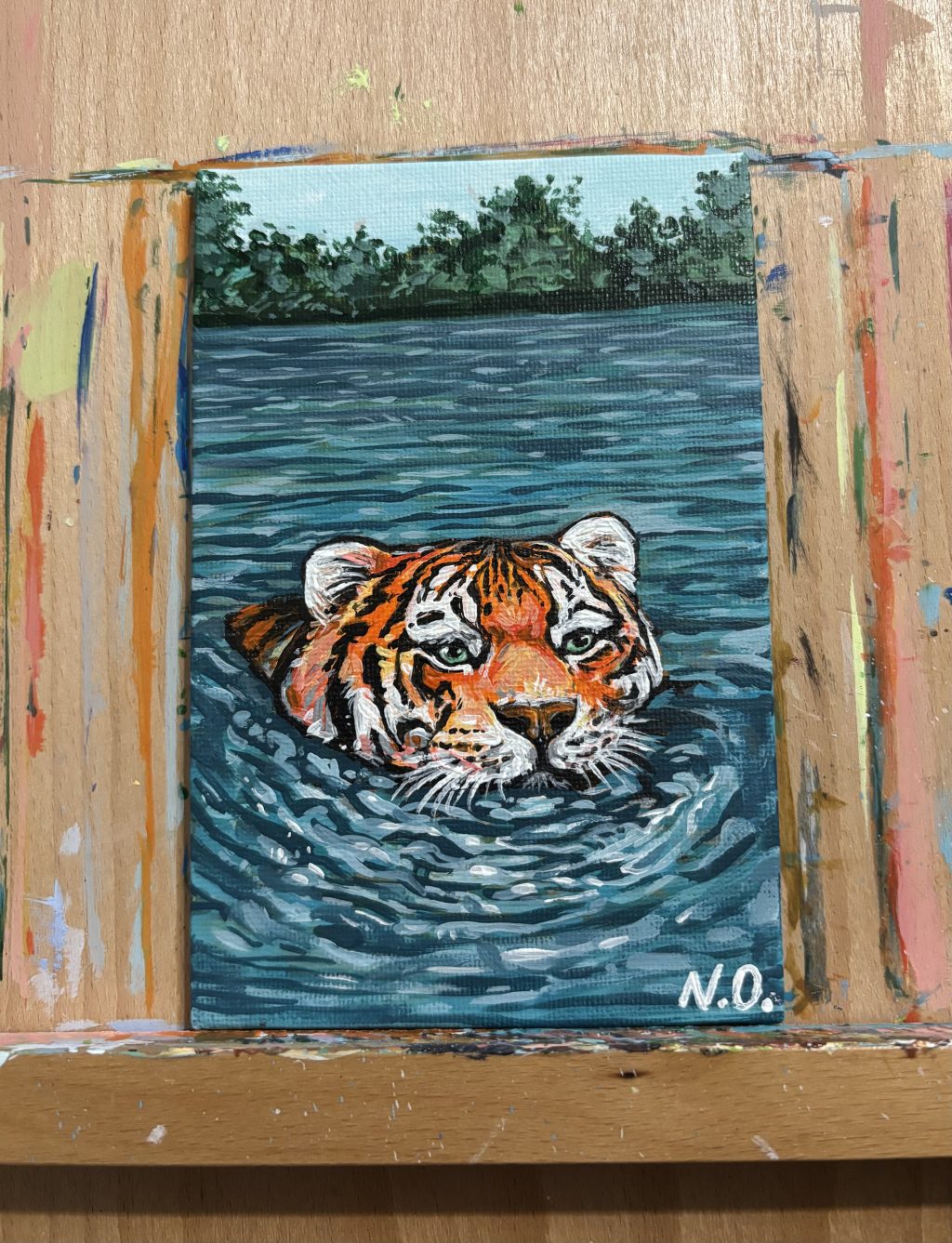 Картина «Тигр в реке»