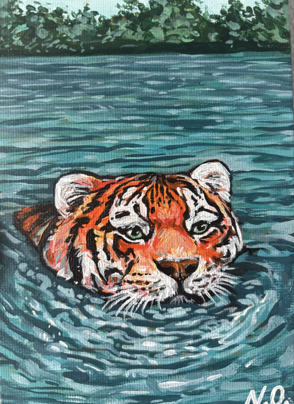 Картина «Тигр в реке»