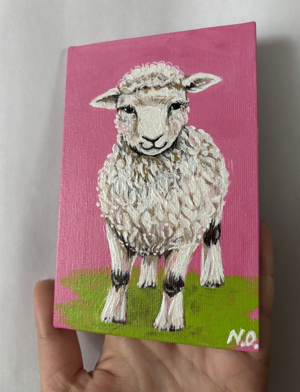 Картина акрилом «Барашек»