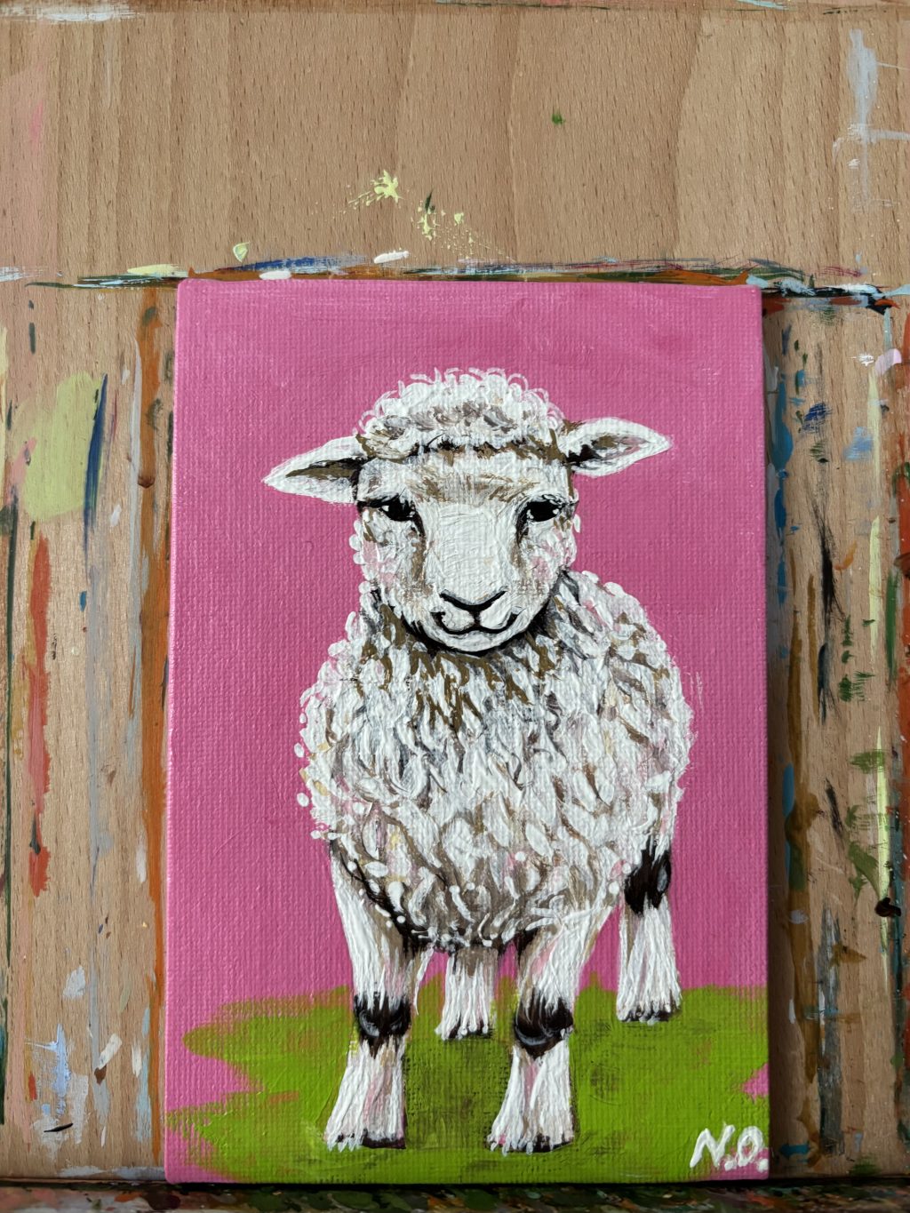 Картина акрилом «Барашек»